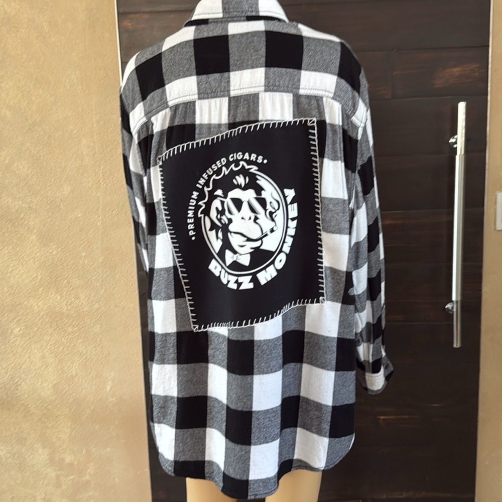 George Black and White Plaid Button Down Shirt